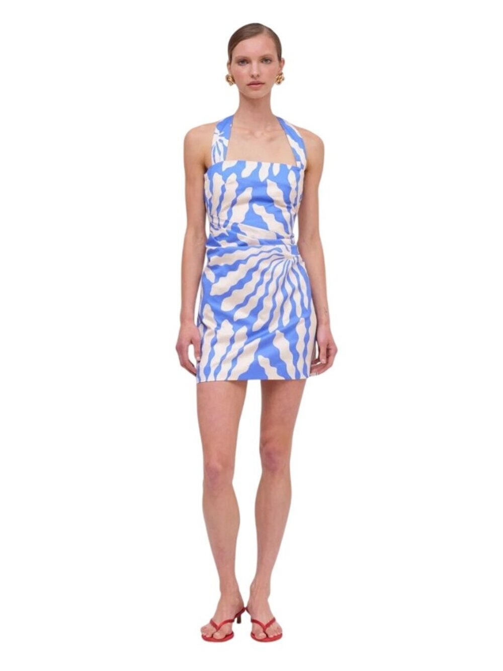 Suboo Palma Poplin Mini Dress in Blue Pal Small Womens